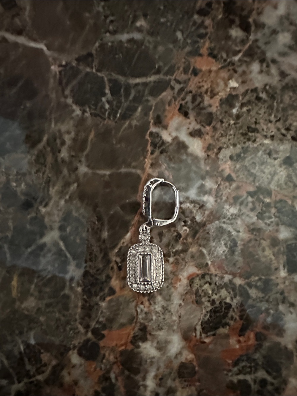 Givenchy Silver-Tone Crystal Halo Drop Earring